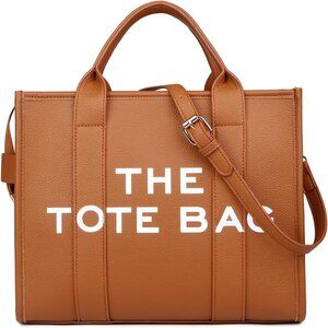 Women Pu-brown Personalized Canvas Tote Bag with Zipper Mini Top-Handle